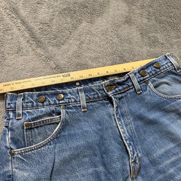 PRISON BLUES PRSN BLU Distressed Denim Jeans Mens 40x30 USA Suspender Buttons - Picture 10 of 10